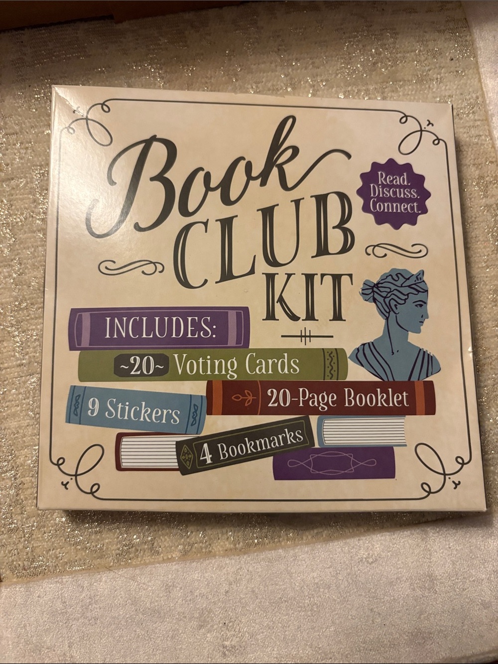 Book Club Kit - Cream with Purple & Blue Accents